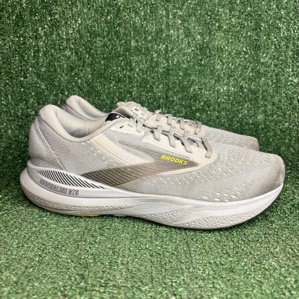 Brooks Adrenaline GTS 24 Support Cushioned Athletic Running Shoes Grey Mens 10.5